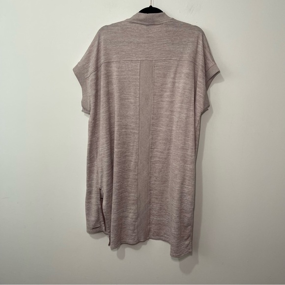 Calvin Klein Women’s Taupe Open Front Short Sleeve Cardigan Size M Performance - Picture 8 of 10